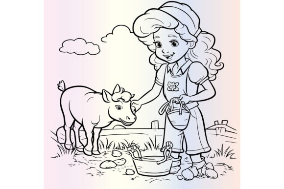 Download Girl Feeding Animals Coloring Pages - Feeding Collection