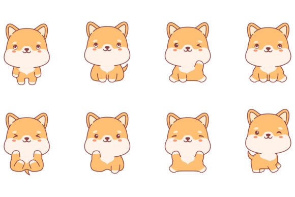 Download Kawaii Dog Illustration Collection - Kawaii dog Collection