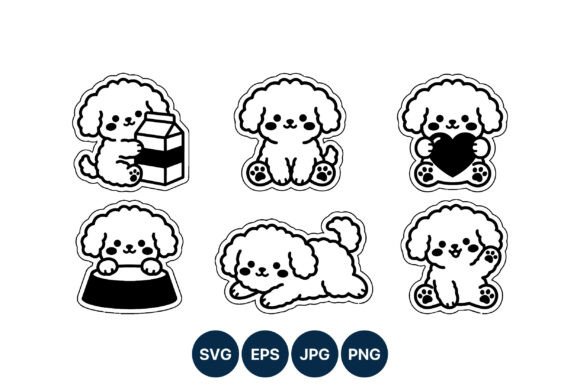 Download Cute Kawaii Dog Vector Art Black White - Kawaii dog Collection
