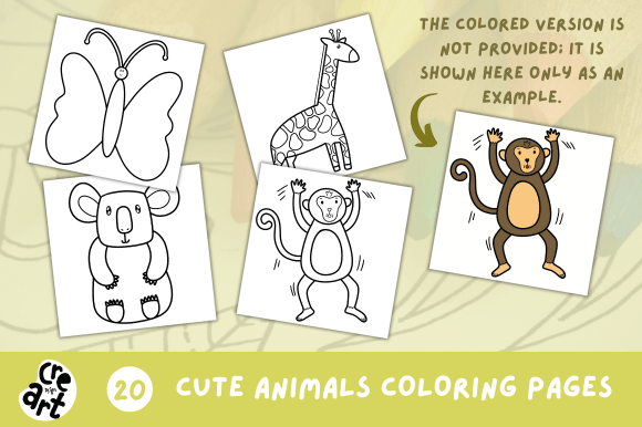 Download Cute Animals Coloring Pages Book - Premium Resources
