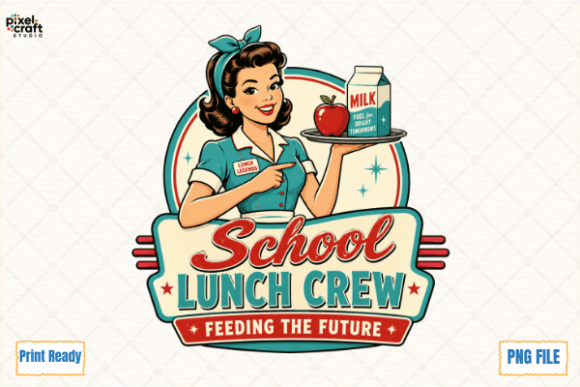 Download Retro School Lunch Crew Feeding PNG - Feeding Collection