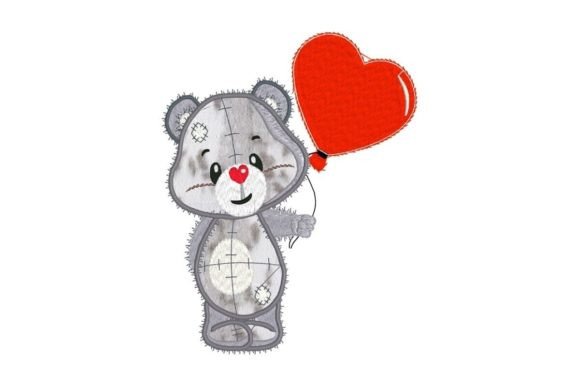 Download Sweet Bear with a Red Heart Applique - Sweet bear Collection