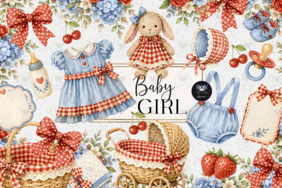 Download Baby Girl Strawberry Cherry Clipart - Baby girl Collection