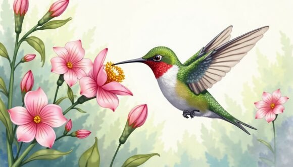Download A Hummingbird Feeding on Nectar from Woo - Feeding Collection