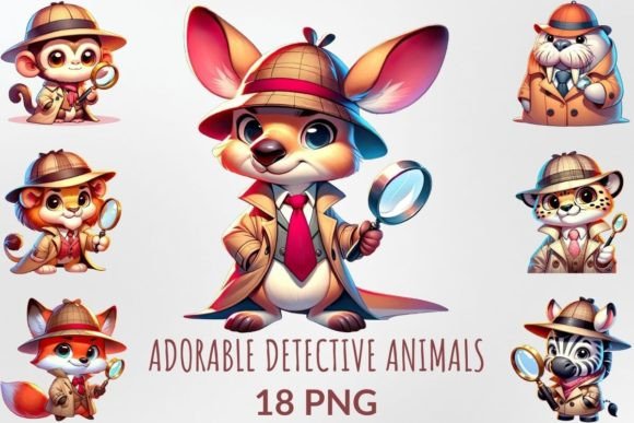 Download Adorable Detective Animal Sublimation - Premium Bundle