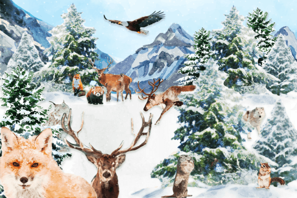 Download Watercolor Winter Animals Clipart - Premium Resources