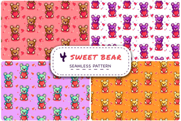 Download 4 Sweet Bear - Seamless Patterns - Sweet bear Collection